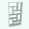 Spiral Shelves Revit Bookshelf Family in 3D and rendered in black and white (ambient occlusion style) to show the shapes better. This family is fully parametric and it includes the textures shown on the main image of this product. Ideal for residential, commercial and hospitality projects, this Revit bookshelf family will take your renders to the next level.