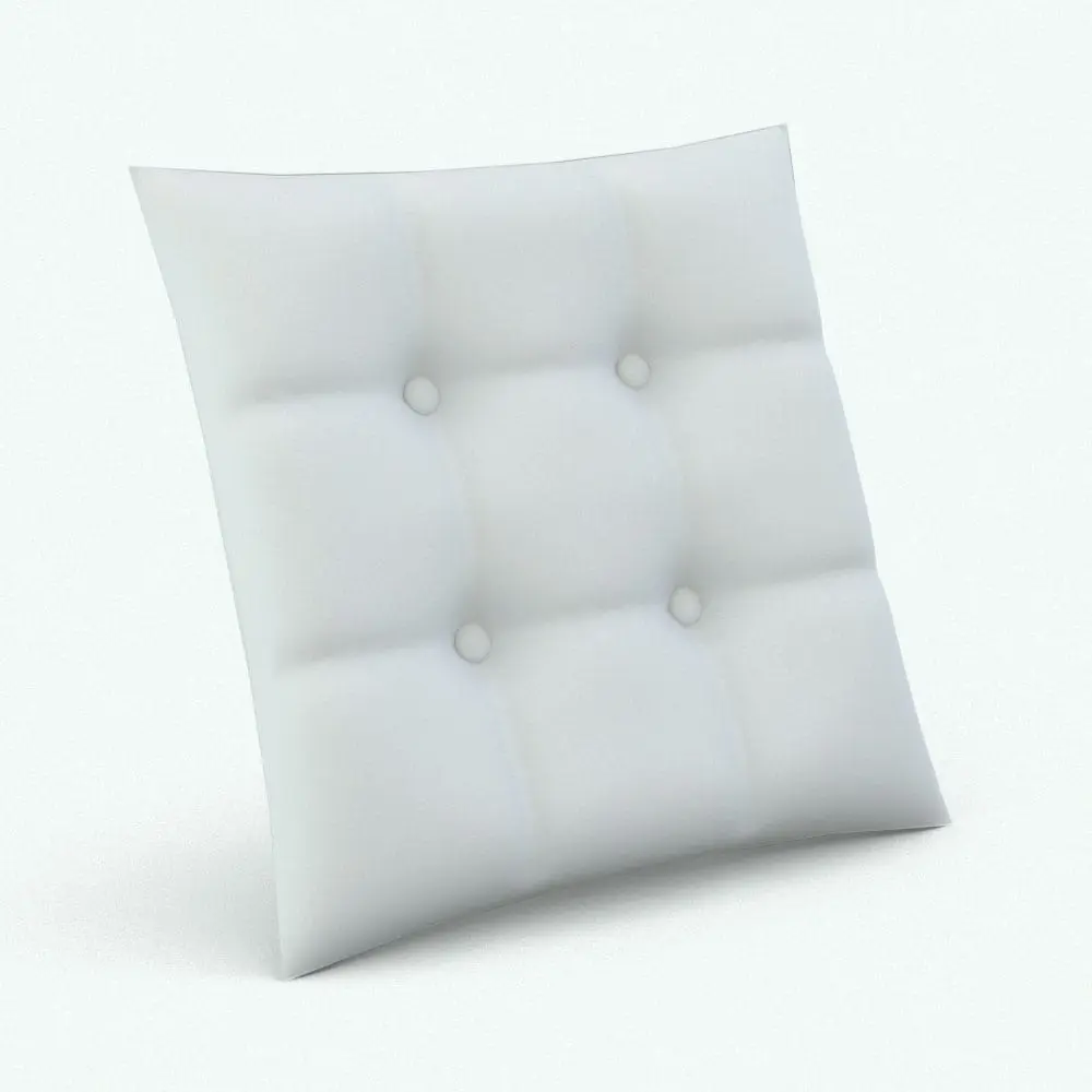 Revit Family / 3D Model - 4-Button Square Cushion Revit Family Perspective 4-Button Square Cushion Revit Family in 3D and rendered in black and white (ambient occlusion style). This family includes the materials shown on the main image of this product, so you can just insert it into your Revit project, load the textures and hit the render button! And the best part of all is that this family is part of our free Revit families category! Yes, it's totally FREE, so go ahead and download this Revit cushion today so you can try out the quality of our families.