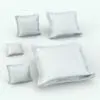 Square Revit Cushion Family With Flaps shown in different sizes and configurations (angles) to showcase its parametric flexibility. This Revit family is perfect for sofas, armchairs, beds and even floor seating, and it will enhance your 3D renderings in just a few clicks. Don't wait any longer and add this Square Revit Cushion Family With Flaps to your cart today!