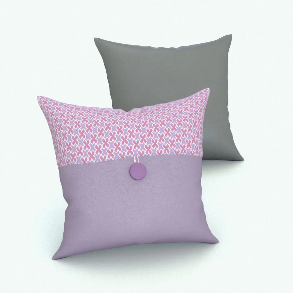 Revit Family / 3D Model - Fold and Button Square Revit Cushion Family Rendered in color. Fold and Button Square Revit Cushion Family rendered in 3D with a pink-purple material on the front and a solid gray material on the back. This family is fully parametric and it will allow you to change its size, materials and angle to make it fit to any project your are working on. Don't wait any longer and get this Fold and Button Square Revit Cushion Family today to make your projects stand out.