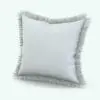 Square Revit Cushion Family With Fringe in 3D and rendered without any materials to showcase the details better. Ideal for chairs, beds, armchairs and more, this fully parametric and easy to use Revit cushion family will add texture and livability to your projects.