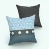 Square Revit Cushion With Middle Buttons rendered in 3D with a selection of three materials on the front and a dark gray solid material on the back. This family is fully parametric, easy to use and ready to render. Just load it into your Revit project, load the provided textures (or use your own) and hit the render button for instant results. Don't wait any longer and add this Square Revit Cushion Family to your cart today.