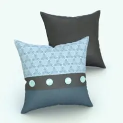 Square Revit Cushion With Middle Buttons rendered in 3D with a selection of three materials on the front and a dark gray solid material on the back. This family is fully parametric, easy to use and ready to render. Just load it into your Revit project, load the provided textures (or use your own) and hit the render button for instant results. Don't wait any longer and add this Square Revit Cushion Family to your cart today.