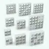 Square Grid Bookshelf Revit Family in different sizes and configurations to showcase its parametric flexibility. This family comes with either boxes with holes like the ones on this image or boxes with handles, so you can have different looks to choose from. Don't wait any longer and get this Revit bookshelf family today.