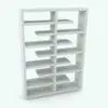 Staggered Bookshelf Revit Family in 3D and rendered in black and white (ambient occlusion style). This family is fully parametric, easy to use and ready to render. Just load it into your project, load the provided texture (or use your own) and hit the render button for instant results. Add this Bookshelf Revit Family to your cart today and see for yourself why our Revit families are the best in the market.
