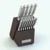 3D Knife Block Kitchen Decoration Revit Family rendered with a dark wood material for the block and stainless steel material for the knives. This decoration Revit family is ideal for kitchens, restaurants and more.
