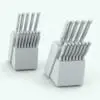 3D Knife Block Kitchen Decoration Revit Family with and without the badge. This family includes the materials shown on the main image so you can just load it into your project, connect the materials and render. Get this Revit decor family now and take your renders to the next level.
