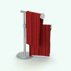 Standing Hand Towel Revit Family with Swivel Tiers rendered in full color. Our towel Revit families are designed so that any texture can wrap around them naturally! Try them now!
