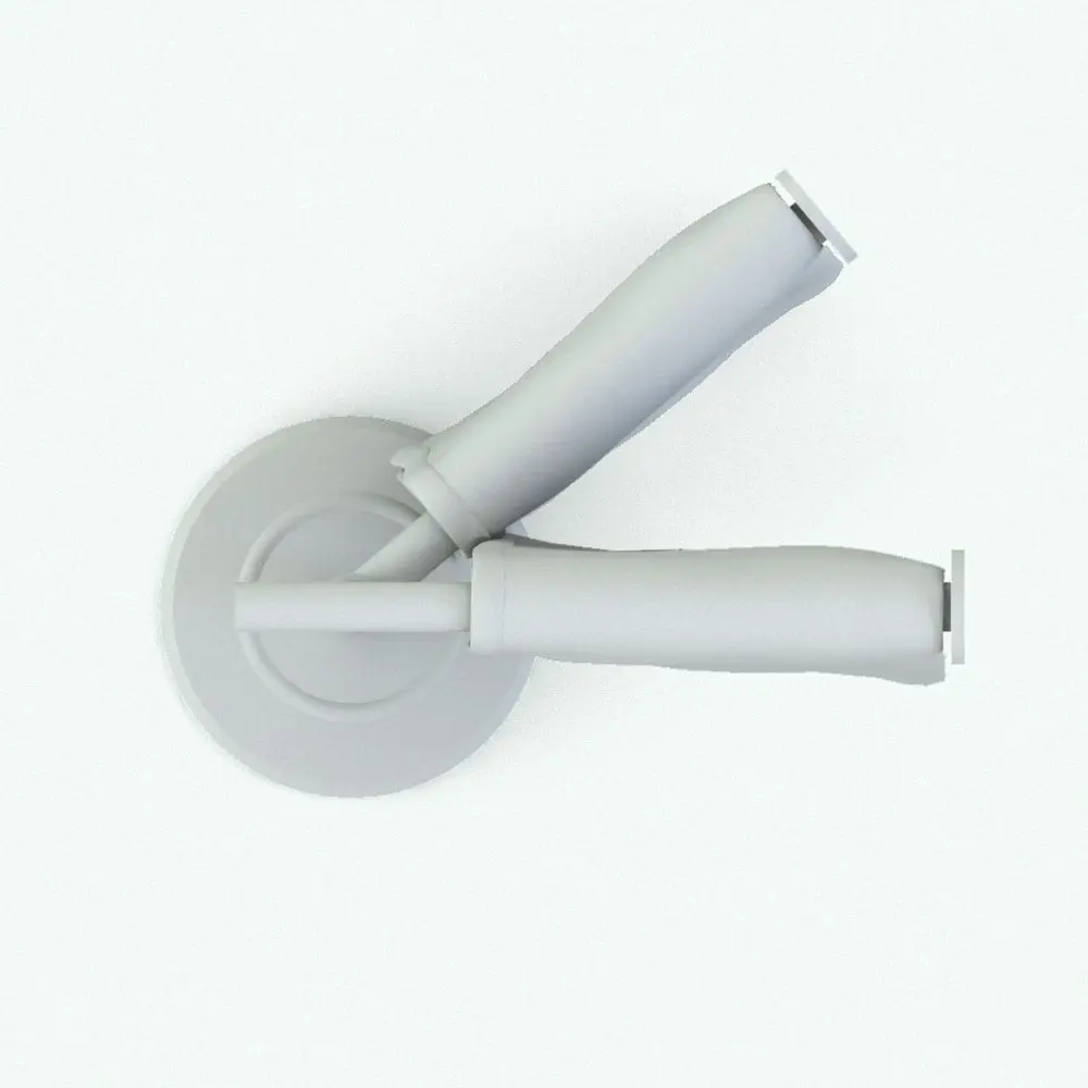Revit Family / 3D Model - Standing Hand Towel Holder 2 Tiers Top View Standing Hand Towel Revit Family with Swivel Tiers in top view and rendered in ambient occlusion.