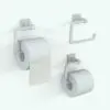 Rectangular Revit Toilet Paper Holder Family in different parametric configurations to showcase its flexibility.