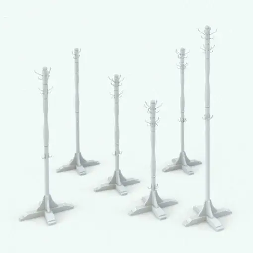 Traditional Wooden Coat Rack Revit Family | Blackbee3D