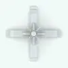 Traditional Wooden Coat Rack Revit Family in top view and rendered in black and white (ambient occlusion style) to showcase its details. This coat rack Revit family is ideal for mud rooms, hallways, offices and more.