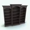 Traditional Triple Bookshelf Revit Family rendered in 3D in a dark-colored wood finish. This family is fully parametric and it allows you to configure the center section independently from the side sections. This way you can create a wide array of combinations to suit your projects better. Ideal for residential, office or hospitality projects, this bookshelf Revit family will make your 3D renderings stand out immediately.