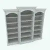 Traditional Triple Bookshelf Revit Family in 3D and rendered in black and white (ambient occlusion style) to show the shapes better. This family is fully parametric, easy to use and render-ready. Just load it into your Revit project, load the provided textures (or use your own for a more custom look) and hit the render button for instant results. Don't wait any longer and get this Traditional Triple Bookshelf Revit Family today!
