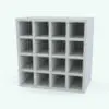 Traditional Squares Wine Rack Revit Family showing a straight grid. This family can have straight grid or rotated grid for added flexibility. Ideal for traditional interior design projects, this wine bar Revit family is the perfect complement to make your 3D projects look finished.