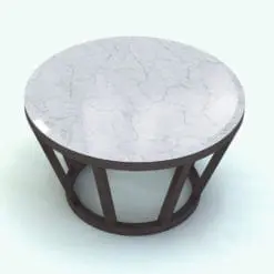 Twisted Circle Revit Coffee Table Family rendered in 3D with a marble tabletop and a dark wood base finish. This family is fully parametric and it will make your Revit projects look a lot more elegant and refined. Don't wait any longer and add this Twisted Revit Coffee Table Family to your cart today.