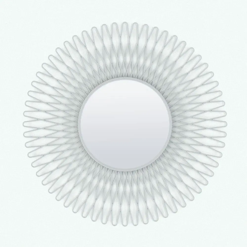 Revit Family / 3D Model - V-Shapes Wall Mirror Revit Family Perspective 1 V-Shapes Wall Mirror Revit Family in front view and rendered in black and white colors (ambient occlusion style) to show the details better. This fully parametric Revit mirror family is the perfect solution to create accent walls and to make your 3D renderings stand out. Don't wait any longer and add it to your cart today!