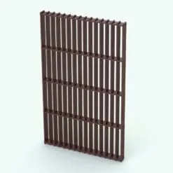 Vertical-Horizontal Partition Wall Revit Family rendered in a dark-colored wood finish. Ideal for residential, commercial or hospitality settings, this partition wall Revit family is the perfect complement to your open concept architectural designs.