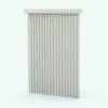 Vertical Revit Blinds Family rendered in 3D and in a light tan colored material. These Revit blinds are ideal for Revit sliding doors and/or big windows. With parameters to control the dimensions, the opening percentage, the angle of the slats and more, this Revit family will streamline your workflow immediately. Don't wait any longer and add this Vertical Revit Blinds Family to your cart today.