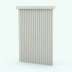 Vertical Revit Blinds Family rendered in 3D and in a light tan colored material. These Revit blinds are ideal for Revit sliding doors and/or big windows. With parameters to control the dimensions, the opening percentage, the angle of the slats and more, this Revit family will streamline your workflow immediately. Don't wait any longer and add this Vertical Revit Blinds Family to your cart today.
