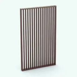 Vertical Boards Partition Wall Revit Family rendered in a dark chocolate wood finish. Ideal for residential, commercial, office or hospitality settings, this partition wall Revit family can help you to softly divide your open concept spaces without compromising views and light.