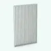 Vertical Boards Partition Wall Revit Family in 3D and rendered without materials to see the details better. This family is ideal for all types of projects and sizes. Whether small projects or large ones, this Vertical Boards Partition Wall Revit Family will softly separate your spaces in a few clicks.