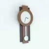 Vertical Pendulum Wall Clock Revit Family rendered in full color.