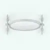 Volutes Cheval Revit Mirror Family in top view and rendered in black and white (ambient occlusion style) to show the details better. This family is not only fully parametric, but render-ready! Just load this Revit mirror family into your projects, load the materials and hit the render button for instant results!
