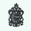 Baroque Wall Clock Decoration Revit Family rendered in black with white roman numerals and clock hands. This Revit clock family is ideal for opulent interiors with a touch of modern.