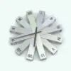 Modern Wall Clock Revit Family rendered in stainless steel material with black hands.