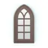 Gothic Revit Mirror Family rendered in front view and with a dark-colored wood finish. Ideal for vintage or eclectic interior design projects, this fully parametric Revit family will make your walls stand out and be the focal point of your projects. Use it with the provided materials or create your own for a more personalized look/style, but add it to your cart now, so you can see how this Gothic Revit Mirror Family will transform your spaces in a few clicks.
