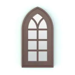 Gothic Revit Mirror Family rendered in front view and with a dark-colored wood finish. Ideal for vintage or eclectic interior design projects, this fully parametric Revit family will make your walls stand out and be the focal point of your projects. Use it with the provided materials or create your own for a more personalized look/style, but add it to your cart now, so you can see how this Gothic Revit Mirror Family will transform your spaces in a few clicks.
