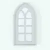 Gothic Revit Mirror Family in front view and rendered in black and white (ambient occlusion style) to show the details better. This family is fully parametric and render ready, so you just have to load it into your project, load the materials and hit the render button for instant results. Get this Gothic Revit Mirror Family today and see for yourself how this family will transform your spaces.