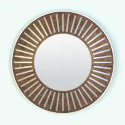 Radial Bars Revit Mirror Family rendered in copper and silver finishes. Ideal for modern interior design projects, this fully parametric mirror will make your interior renders look finished and more elegant. Get this Radial Bars Revit Mirror Family today and see for yourself.