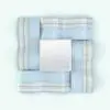 Waves Wall Mirror Revit Family rendered in a light blue finish with multicolored ribbons-like texture on top. This family is fully parametric and it allows you to change the size as well as the thickness of the frame and more. Ideal for modern interior design projects, this Waves Wall Mirror Revit Family will make your 3D renderings stand out immediately.