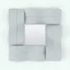 Waves Wall Mirror Revit Family in front view and rendered in black and white (ambient occlusion style) to show the details better. Ideal for hallways, bedrooms, living rooms, office spaces and more, this fully parametric wall mirror Revit family is definitely a head-turner. Get it now and see for yourself.