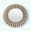 Wedges Wall Mirror Revit Family rendered in 3D and with wood and gold finishes. This family is fully parametric and it allows you to change its diameter, frame thickness and materials so you can make it unique to your project. Don't wait any longer and get this wall mirror Revit family now.