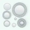 Wedges Wall Mirror Revit Family rendered in black and white (ambient occlusion style) and shown in different sizes and configurations to showcase its parametric flexibility. Ideal for modern interior design projects, this wall mirror Revit family is the perfect blend of modern and cozy. Get it now and see for yourself.