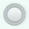 Wedges Wall Mirror Revit Family in front view and rendered without materials (ambient occlusion style) to showcase all the details better. Ideal for hallways, living rooms, bedrooms, offices and more, this highly-decorative wall mirror Revit family will certainly make your spaces stand out.