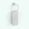 Wall Mounted Hand Towel Revit Family With Round Holder rendered in ambient occlusion style.