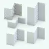 Various configurations of the pyramid design wall cladding family, highlighting customizable height and motif repetition.