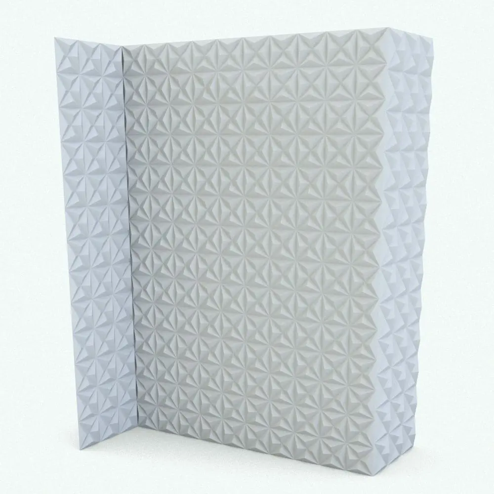 Pyramid Wall Cladding in Ambient Occlusion Mode Pyramid design wall cladding in ambient occlusion mode, emphasizing its sharp, three-dimensional textures and clean lines.