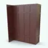 Clean lines wall cladding Revit family with a light wood material, rendered in V-Ray, showcasing its symmetrical and modern grid design.