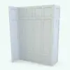 Clean lines wall cladding Revit family in ambient occlusion mode, highlighting its precise frame detailing and symmetrical paneling.