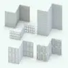 Various configurations of the lattice wall cladding family, highlighting customizable panel height, thickness, and geometric spacing.