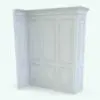 Elegant French-style wall molding Revit family in ambient occlusion mode, highlighting detailed contours and clean paneling design.