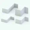 Various configurations of this Contemporary Wall Molding Revit Family, illustrating customizable options for height, angles, and square layouts. Ideal for living rooms, bedrooms, offices, hotels and many more different spaces, this fully parametric wall molding Revit family will elevate your 3D renderings to new heights.