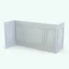 Revit Wall Cladding Family - Trim 6 rendered in 3D and in black and white (ambient occlusion style) to showcase the shapes better. This family is fully parametric and it will allow you to change the height, the density of the trims and much more! Get this Revit Wall Cladding Family now and transform your spaces in just a few clicks.