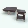 Wheeled Living Room Revit Tables Set rendered in a dark chocolate wood with gold metallic accents to add contrast. Ideal for industrial-style interior design projects, these two Revit families will certainly stand out in your 3D renderings. Don't let this opportunity to take your renders to the next level go by and add this Wheeled Living Room Revit Tables Set to your cart today!