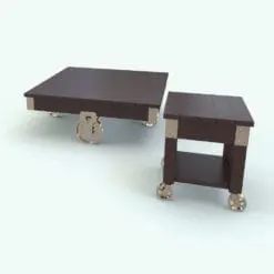 Wheeled Living Room Revit Tables Set rendered in a dark chocolate wood with gold metallic accents to add contrast. Ideal for industrial-style interior design projects, these two Revit families will certainly stand out in your 3D renderings. Don't let this opportunity to take your renders to the next level go by and add this Wheeled Living Room Revit Tables Set to your cart today!